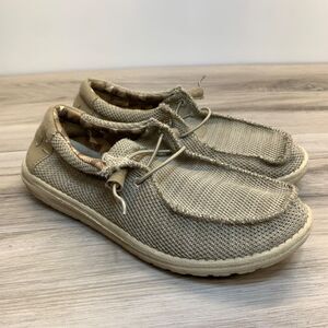 Hey Dude Men's Wally Sox Beige Lightweight Casual Slip On Size US 8 EU 41